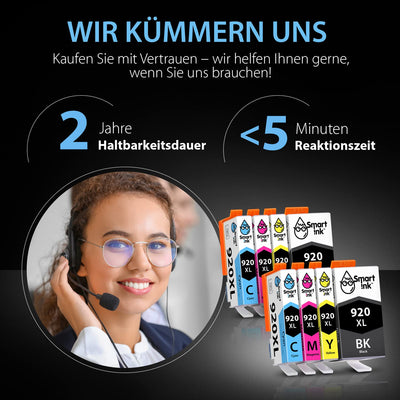 Smart Ink Kompatible Druckerpatronen als Ersatz für HP 920 XL 920XL 8 Multipack (2 Schwarz 2 Cyan 2 Magenta 2 Gelb) kompatibel mit HP Officejet 6000 6500 6500A 7000 7500A Drucker