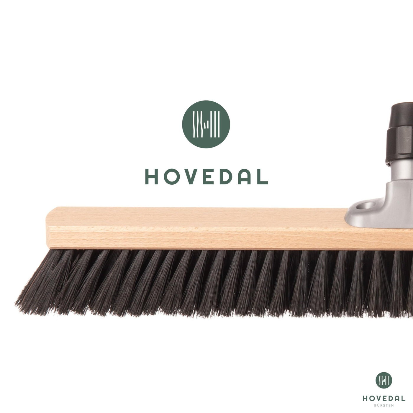 Saalbesen mit Stiel, Besen 60 cm breit und groß mit Teleskopstiel, ideal für Werkstatt, Werkstattbesen, Hallenbesen