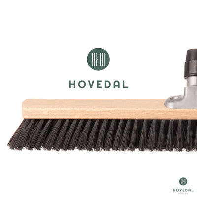 Saalbesen mit Stiel, Besen 60 cm breit und groß mit Teleskopstiel, ideal für Werkstatt, Werkstattbesen, Hallenbesen