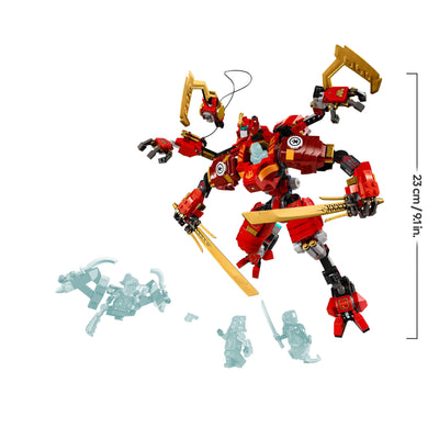 LEGO NINJAGO Kais Ninja-Kletter-Mech Set, Ninja-Spielzeug mit baubarer Actionfigur und 4 Mini-Figuren, Abenteuer-Set für Kinder, Geschenk zum Geburtstag für 9-jährige Jungs und Mädchen 71812