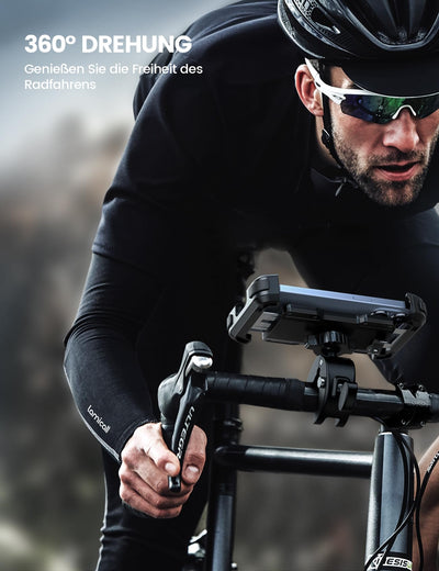 Lamicall Handyhalterung Motorrad, Handyhalter Fahrrad - 2025 Universal 360° Lenker Halter für iPhone 17 16 15 14 Pro Max Plus, Air, SE, 13 12 Pro Max Mini, 11 Pro Max, Xs, XR, Samsung S24, Smartphone