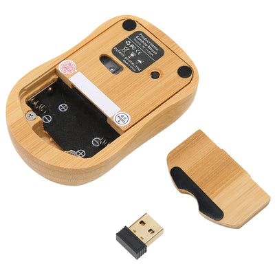 Vikye Tastatur- und Maus-Set, 2,4-GHz-Wireless-Plug-and-Play-Bambus-Computer-Wireless-Geräte, Wireless-Verbindungs-Holz-Computer-Steuergeräte für das Büro (Maus)