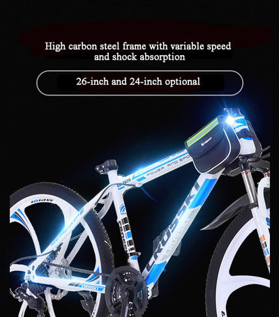 Wmmner Mountainbike 26 Zoll Carbonstahl Scheibenbremse Speed Mountainbike Schüler Männer Und Frauen Fahrrad Fahrrad Höhenverstellbar/B/26 Zoll 21-Gang