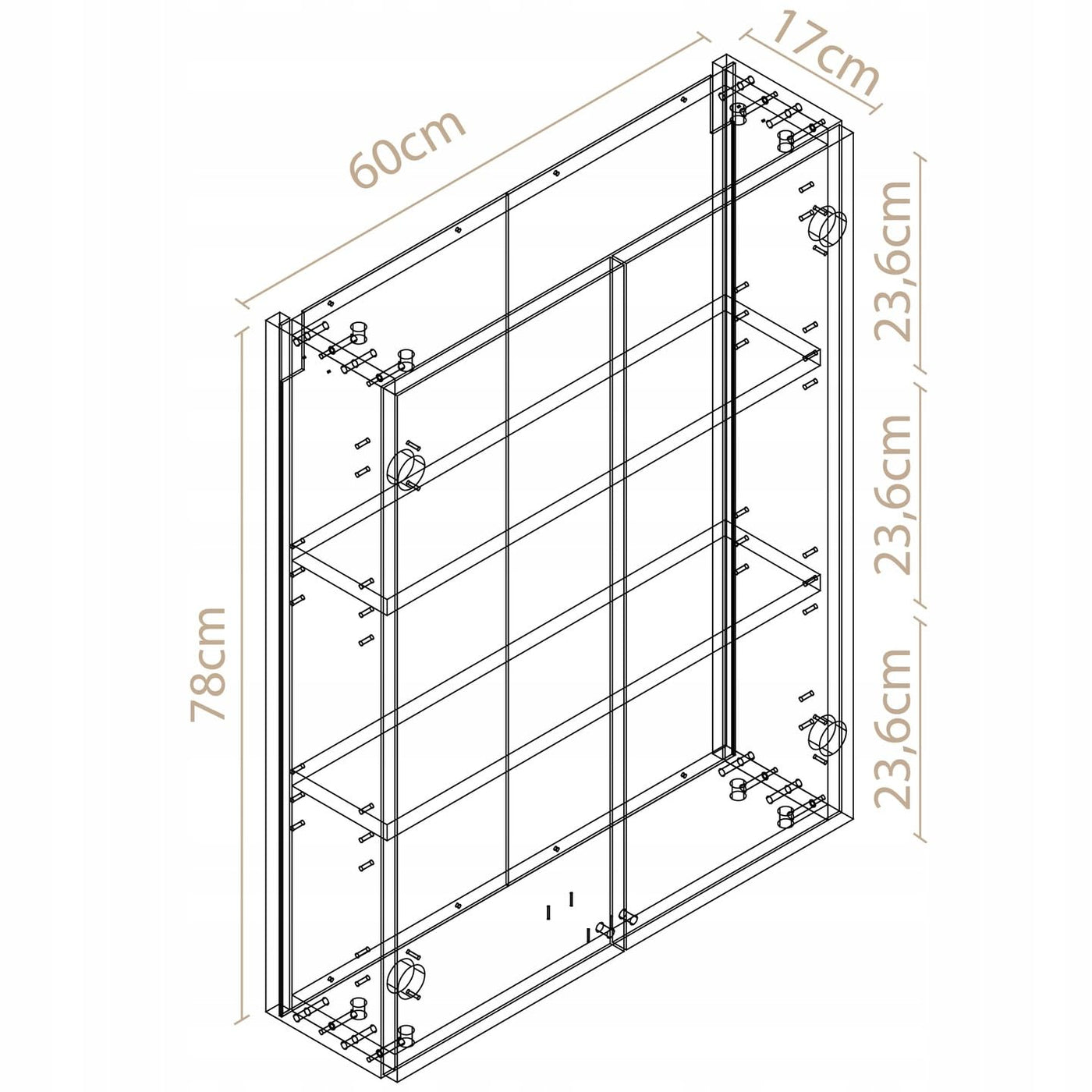 Miradu Badezimmermöbel, badmöbel für kleine bäder mit Push-to-Open-Fronten, Badregal, Apothekerschrank, badezimmerschränke, badschrank schmal hängend, Regal 20 cm tief, (Weiß, 78x60x17)