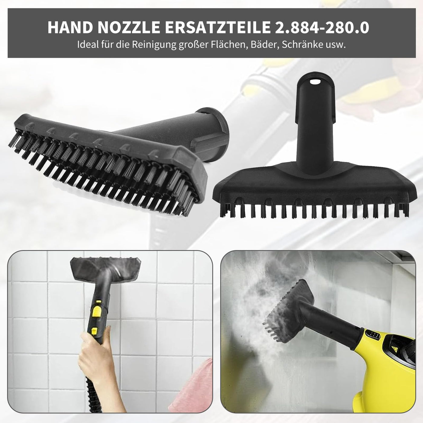 5 Stück Zubehör für Kärcher Dampfreiniger SC1 SC2 SC3 SC4 SC5, inkl Handdüse Ersatzteile 2.884-280.0, Mikrofasertuch-Set, Kompatibel Mit Kärcher Dampfreiniger