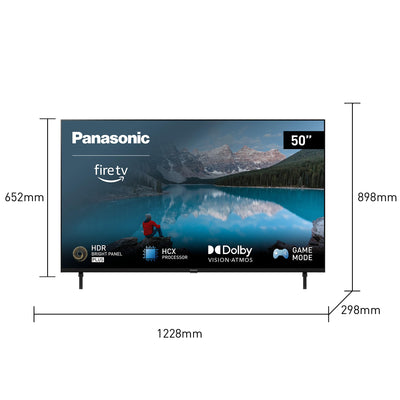 Panasonic TX-50MXW834, 50 Zoll 4K Ultra HD LED Smart TV, High Dynamic Range (HDR), Dolby Atmos & Dolby Vision, Fire TV, Prime Video, Alexa, Netflix, Game Modus, Schwarz