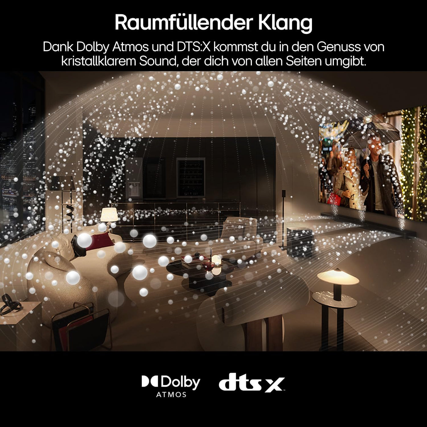 LG DS80TR 5.1.3 Dolby Atmos Soundbar (580W) mit kabellosem Subwoofer & Rücklautsprechern (Wow Cast, HDMI, Bluetooth) [2024], Schwarz