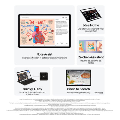 Samsung Galaxy Tab S10+ AI Tablet, Android Tablet, 12 GB RAM, 256 GB Speicher, AMOLED-Display, Antireflexionsbeschichtung, Inkl. S Pen, WiFi, Moonstone Gray, 36 Monate Herstellergarantie