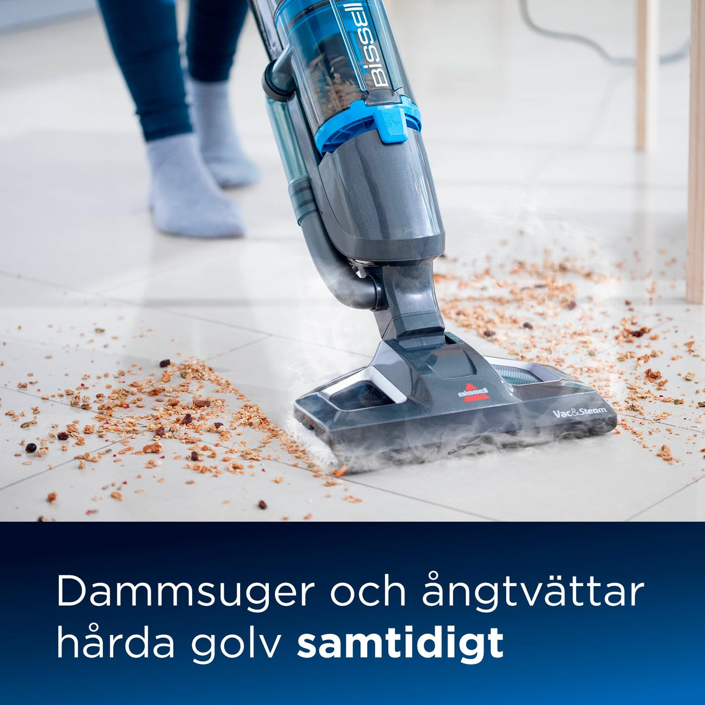 BISSELL 1977N Vac & Steam Titanium 2-in-1 Staubsauger und Dampfreiniger (1600 Watt)