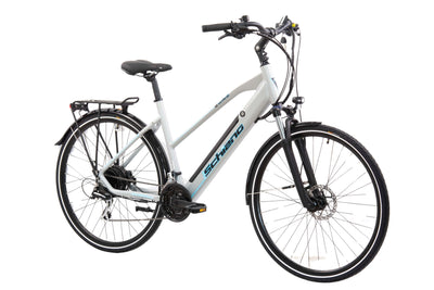 F.lli Schiano E-Wave, E Bike Trekking 28 Zoll, 36V 11.6Ah Abnehmbarer Akku, Motor 250W 50Nm, Trekking EBike für Herren/Damen, Weiss