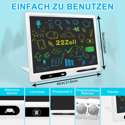 surekuo LCD schreibtafel kinder 22 zoll bunte lcd schreibtafel 2 Stiften und Verstellbarem Ständer, Ist Ein Pädagogisches Lernspielzeug Für Im Alter Von 3-12 Weihnachtsgeschenke