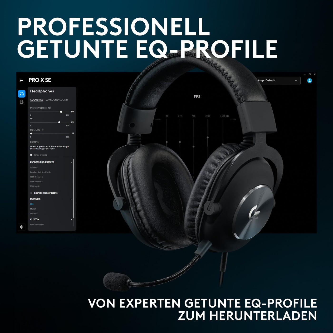 Logitech G Pro X SE Kabelgebundenes Gaming Headset mit Mikrofon: Abnehmbares Mikrofon, DTS Headphone:X 7.1, inkl. USB DAC, für PC, Xbox One, Xbox Series X|S, PS5, PS4 - Schwarz