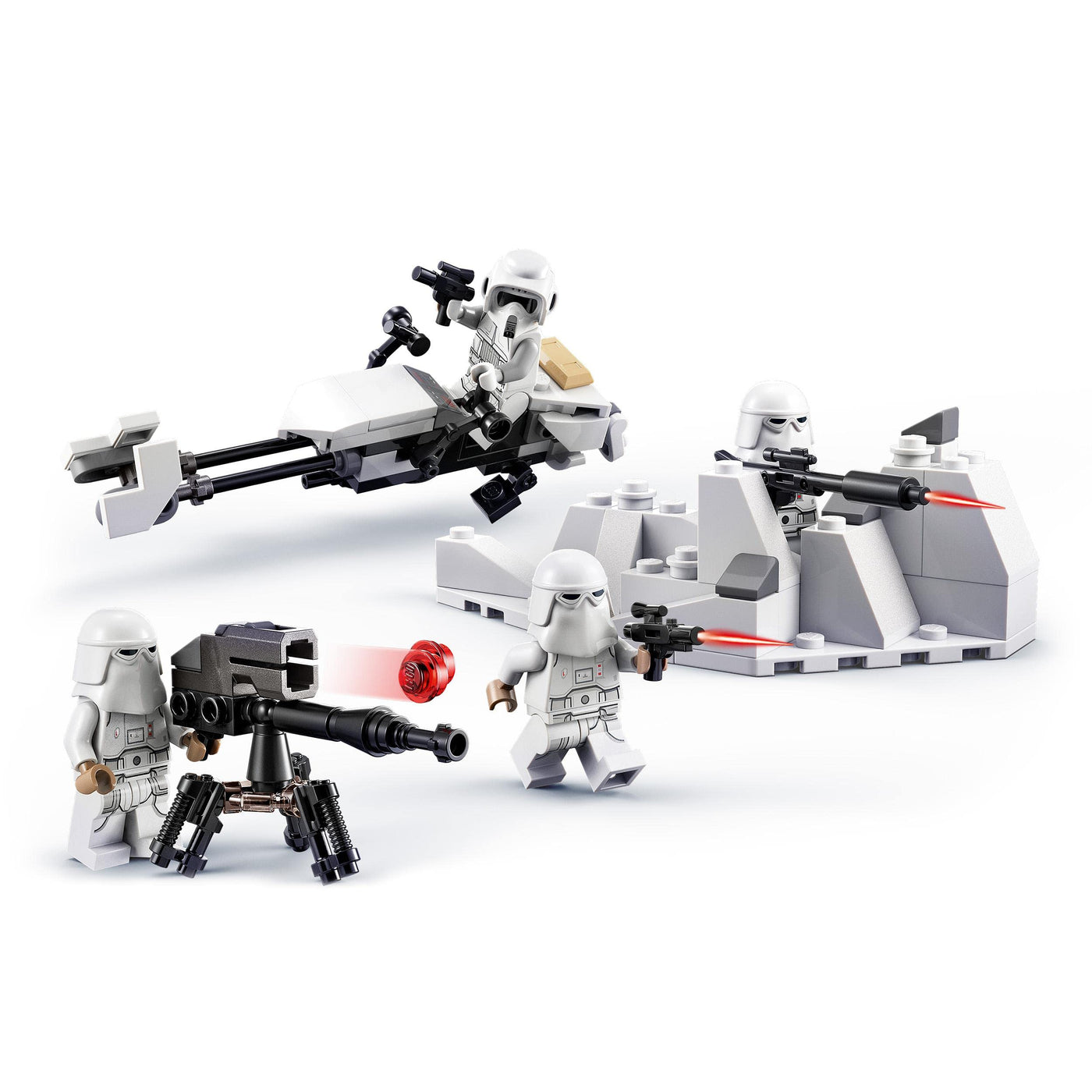 LEGO 75320 Star Wars Snowtrooper Battle Pack, Sammelbares Spielzeug zum Bauen für Kinder, Jungen und Mädchen ab 6 Jahren, mit 4 Figuren, Waffen und Düsenschlitten, Geschenk für Fans