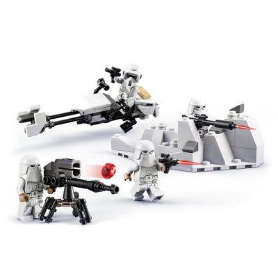 LEGO 75320 Star Wars Snowtrooper Battle Pack, Sammelbares Spielzeug zum Bauen für Kinder, Jungen und Mädchen ab 6 Jahren, mit 4 Figuren, Waffen und Düsenschlitten, Geschenk für Fans