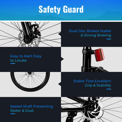 Loobiiny Mountainbike, Geländefahrrad, 26 Zoll (66 cm), für Herren, Erwachsene, Fahrrad, mit zusätzlichem Rad, 21 Gänge, Klapprad, Doppelscheibenbremse, Bike, Stahl, Carbonstahl (schwarz)