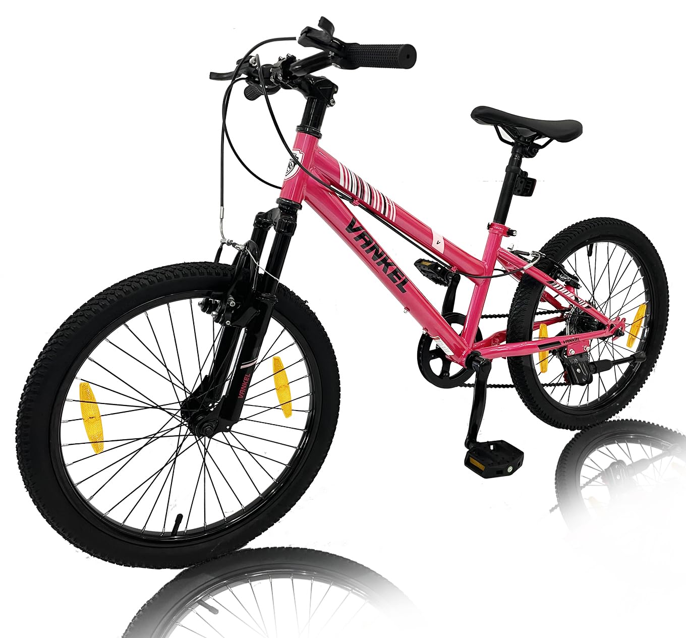 Sinaopus Vankel Kinderfahrrad 20 Zoll Kinderfahrrad Mountainbike Jungen Mädchen, 6 Gang, Kettenschaltung, 20 Zoll - 6-9 Jahre mit Hochwertige Scheibenbremsen(Rot) (Rot)