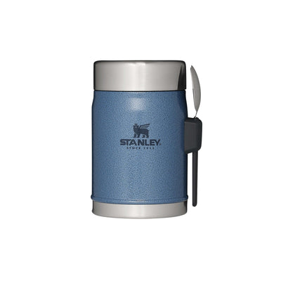 Stanley Classic Legendary Thermobehälter für Essen mit Göffel 400 ml - Hält 7 Stunden Heiß oder Kalt - Edelstahl Warmhaltebehälter Essen - BPA-Frei - Spülmaschinenfest - Hammertone Lake