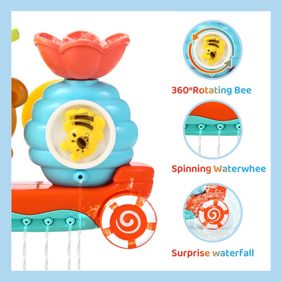 Badewannenspielzeug ab 1 2 3 4 Jahr, Bär und Bee, Wasserspielzeug Kinder, Badespielzeug Baby ab 1 Jahr, Badewannen Spielzeug, Wasserspielzeug Baby Spielzeug Geschenk für Jungen Mädchen Geburtstag