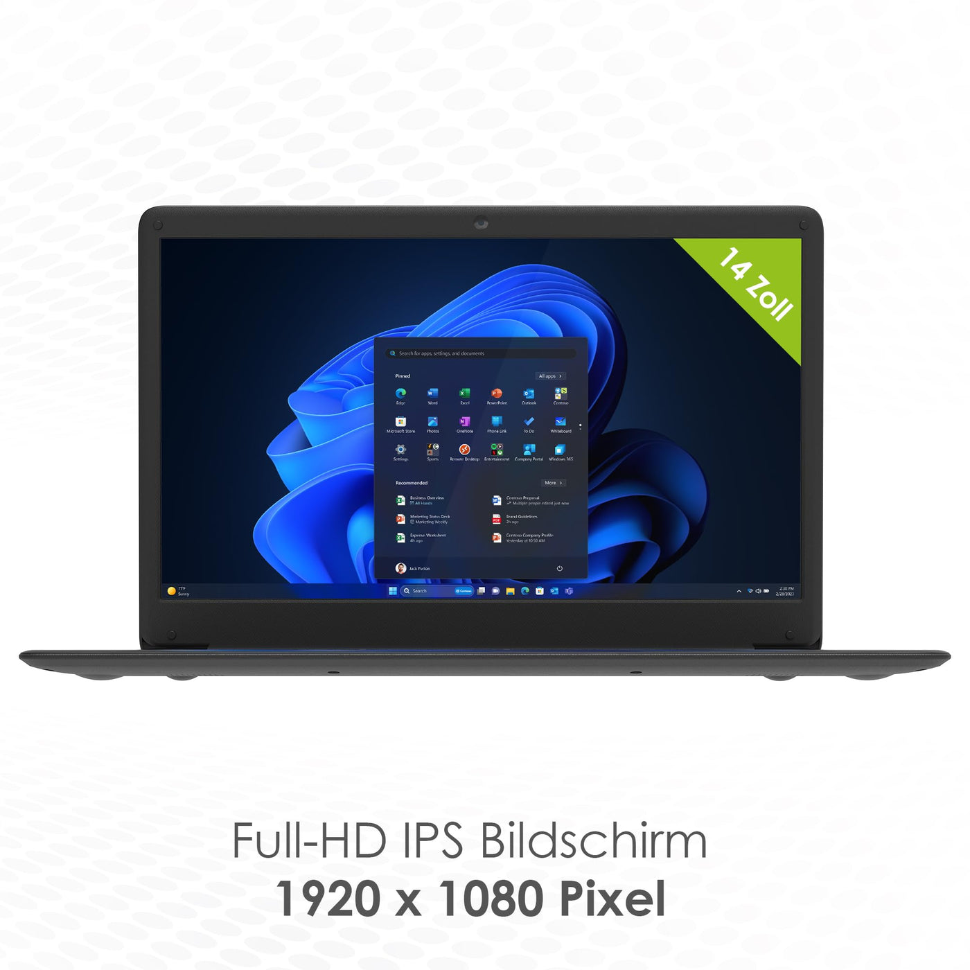 VALE V14E-4128D Notebook | 14" Full-HD IPS | Intel® Celeron® N4020 Prozessor | 4 GB RAM | 128 GB eMMC + M.2 SSD Slot | Windows 11 Home (V14E-4128D)