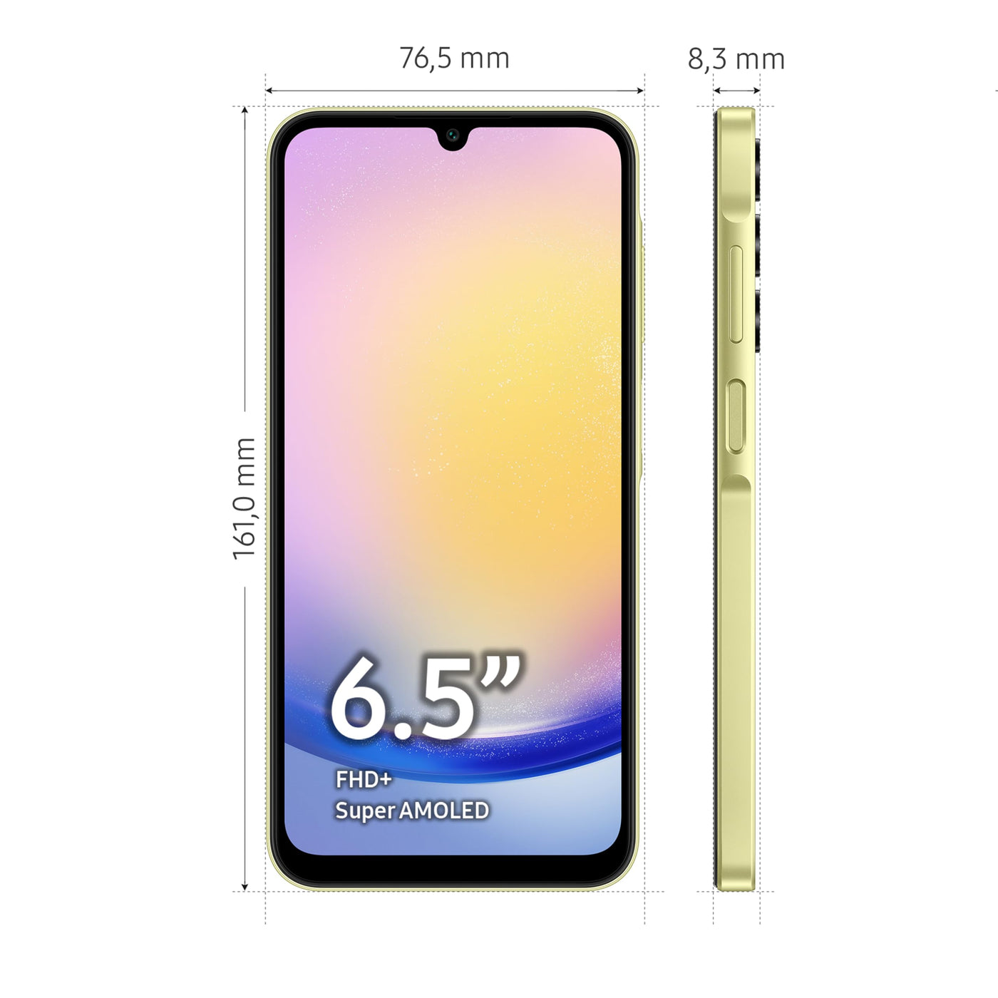 Samsung Galaxy A25 5G Smartphone, Simlockfrei ohne Vertrag, Android-Handy, 128 GB, Schnellladefunktion, 50-MP-Kamera, Yellow, 30 Monate Herstellergarantie [Exklusiv auf Amazon] [Deutsche Version]
