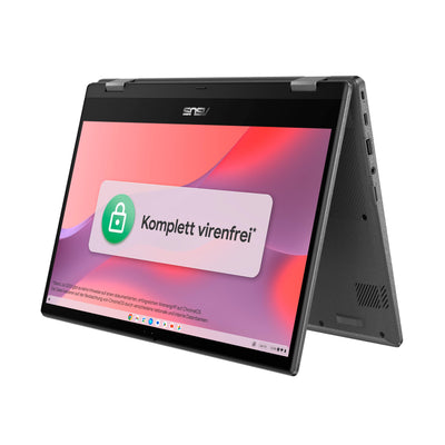 ASUS Chromebook Flip CM1 Laptop | 14" Ful-HD 16:9 IPS Touch Display | MediaTek Kompanio 510 | 8 GB RAM | 128 GB eMMC | ARM G52 MC2 | ChromeOS | QWERTZ Tastatur | Gravity Grey