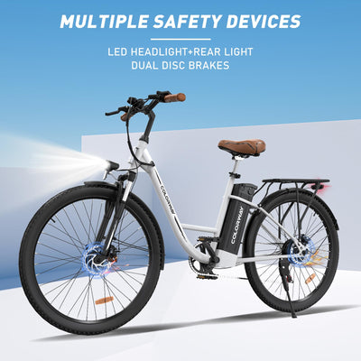 COLORWAY 28"*2,0" E-Bikes, mit bürstenlosem 250W Motor. Elektrofahrräder mit eingebautem 36V 15Ah Akku, 7 Gängen, LCD-Display, Stoßdämpfergabel.