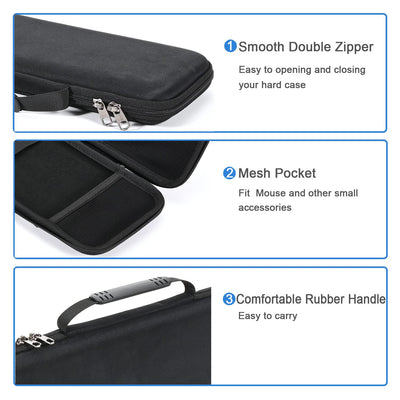 RAIACE Hartschalen-Reisetasche für Logitech K380 Wireless Multi-Device Keyboard und Logitech M350 Mouse Combo. - Schwarz (schwarzes Futter)