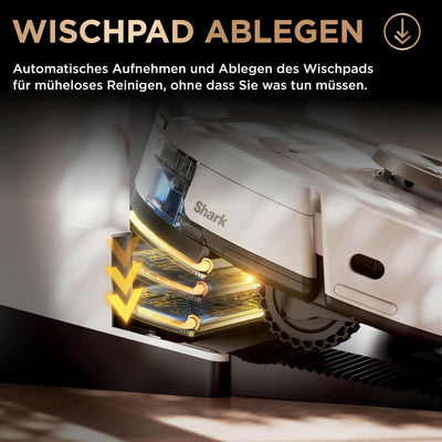Shark PowerDetect 2-in-1-Saug- & Wischroboter, NeverTouch Pro 60 Tage, Selbst-Entleerung, Befüllung & -Reinigung, 3D- & LiDAR-Navi, NeverStuck-Hindernisumgehung, WLAN/App/Alexa, Weiß, AV2800ZEEUWH