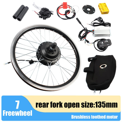 HOARLICN Elektro-Fahrrad Motor Hinterrad, E-Bike-Umrüstsatz Hinterrad-Elektrofahrrad-Kit 36v 250w E-Bike Nabe Umbausatz LED Kit Elektro-Fahrrad-Motor-Umrüstsatz Geeignet Für 20-Zoll-Fahrräder