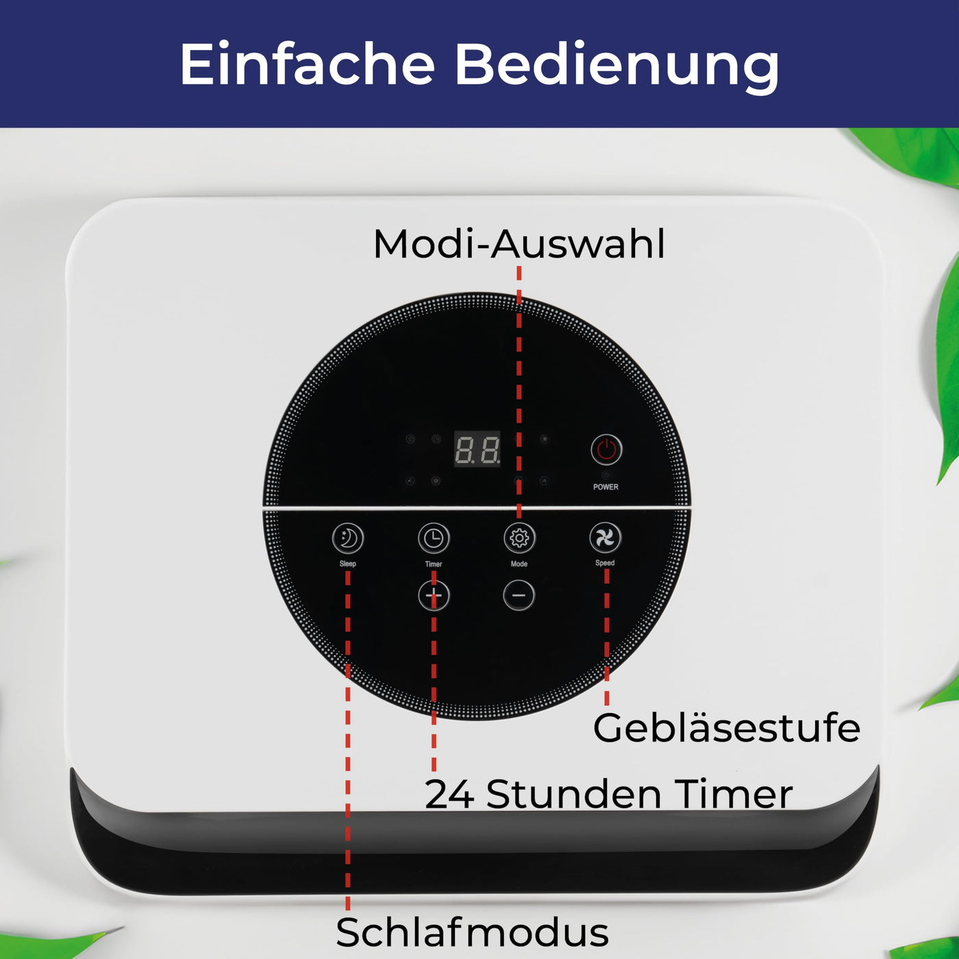 KLAMER Mobile Klimaanlage mit Abluftschlauch und Wassertank, 7000 BTU/h, 3-in-1 Klimagerät für Räume bis 25m², mit Luftentfeuchter, Kühlung und Ventilation für Haus, Wohnung & Büro