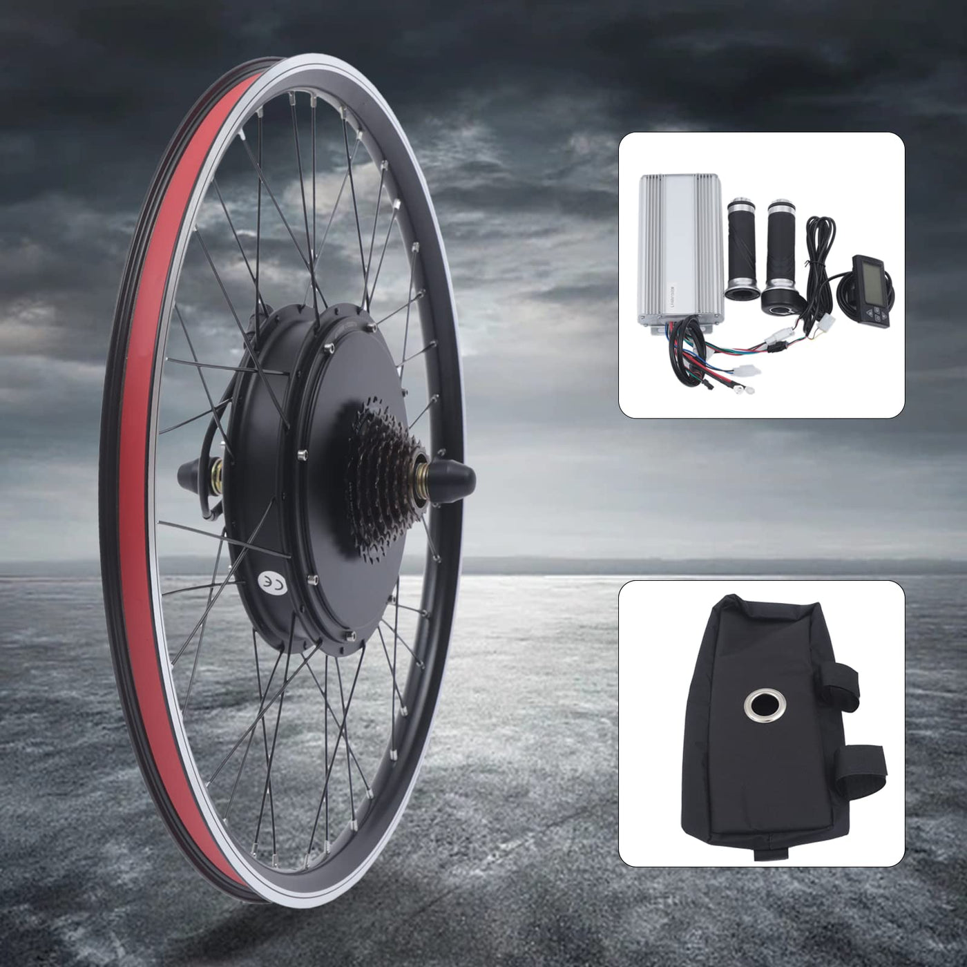 1500W 48V 26“ Hinterrad E-Bike Umbausatz,LCD Hinterrad E-Bike,E-Bike Umbausatz
