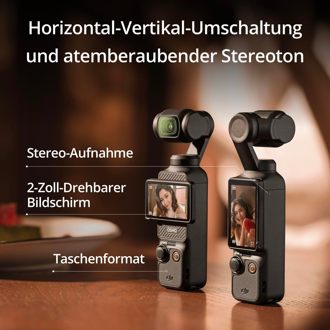 DJI Osmo Pocket 3 Kreativ Combo Bundle, vlog Kamera 4K mit 1-Zoll-CMOS und 4K/120 fps Video, 3-Achsen-Stabilisierung, digital Kamera, schnelles Scharfstellen (Pocket 3 Creator Combo)