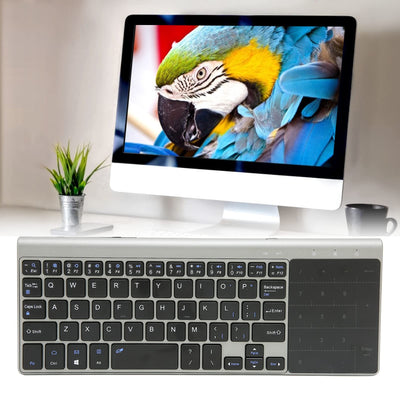 Annadue 2,4G Wireless Tastatur mit Touchpad Ziffernblock, Tragbare Ultrakompakte Vollständige QWERTY Tastatur und Touch Maus, mit USB Empfänger Fernbedienung für Notebook, Computer, TV