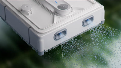 HUTT W9 Fensterputzroboter mit 150ml Panorama-Tank (3800Pa Saugleistung, Kanten- und Hinderniserkennung, Für Glas, Fliesen, Wintergärten, Spiegel etc, 13 Sensoren, Sicherungsseil, 4X Reinigungstuch)