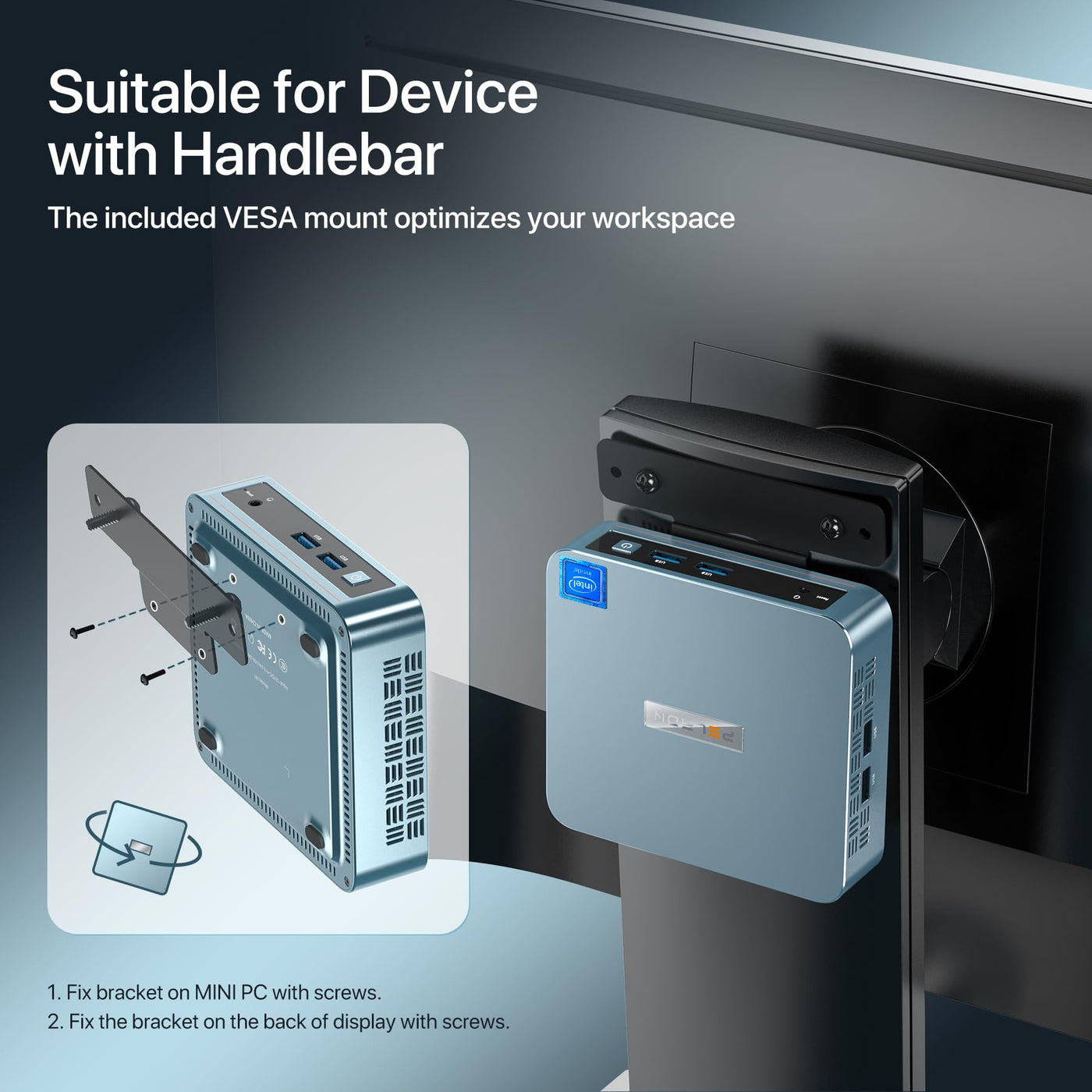 PELADN WI-4 Mini-PC mit Intel 11.Generation N5095 (bis zu 2,9 GHz), 8 GB RAM/256 GB M.2 SSD, 4K UHD, Bluetooth 4.2, HDMI2.0, LAN & WiFi, 2,4G/5,0G WLAN für Business-Anwendungen.