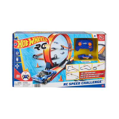 Hot Wheels Spielzeugauto-Trackset mit ferngesteuertem Fahrzeug im Maßstab 1:64 und mehr als 30 Trackteilen, Mehreren Konfigurationen, HXX45