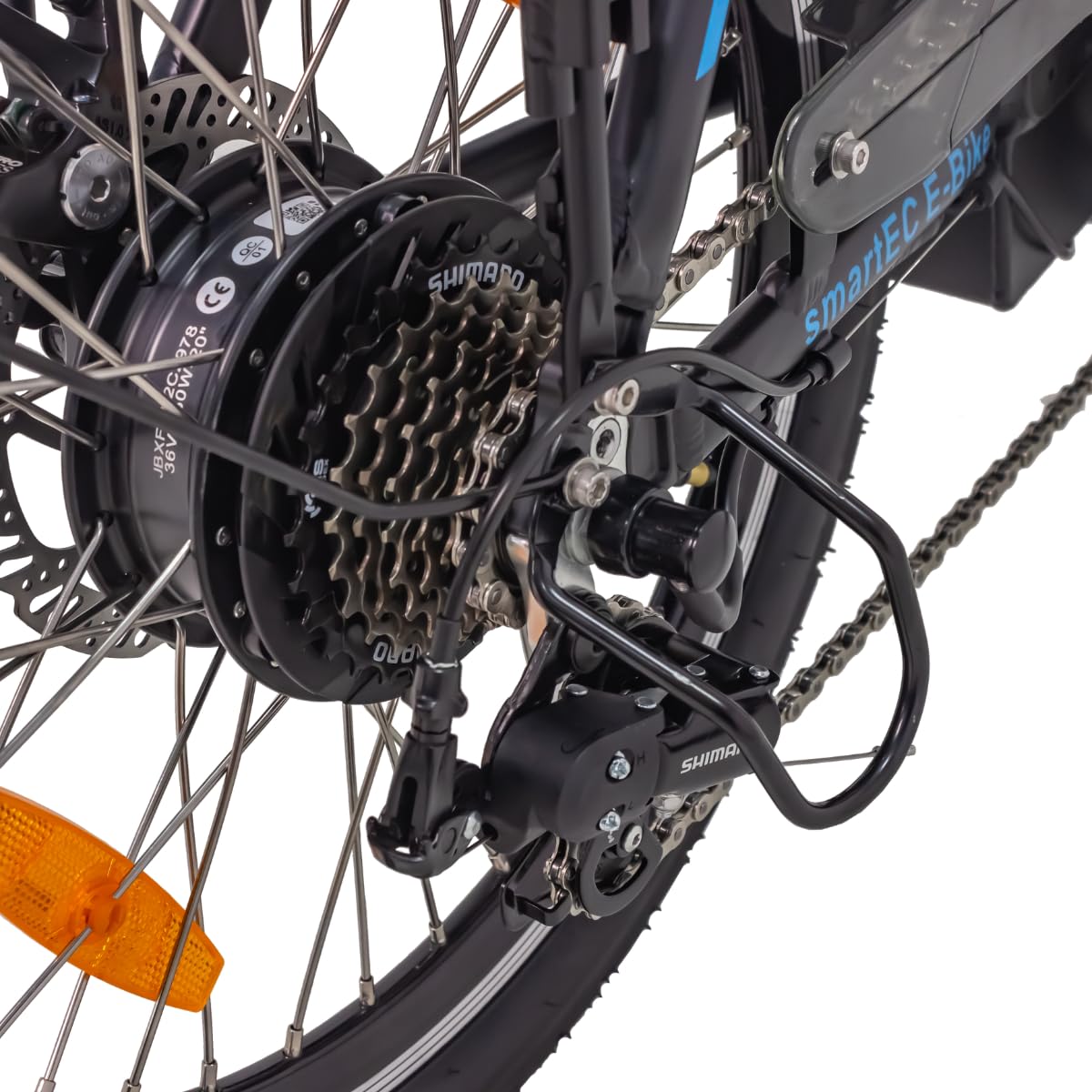 smartEC Camp-20D E-Bike Klapprad 250W Hinterradmotor Li-Ion-Akku 36V/15,6Ah 20 Zoll E-Klapprad E-Faltrad Elektrofahrrad Reichweite 100km bis 25 km/h (Schwarz)