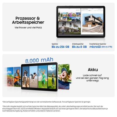 Samsung Galaxy Tab S10 Lite AI Tablet, Android Tablet, 6 GB RAM, 128 GB Speicher, 27,7 cm/10,9" Display mit 90 Hz, Inkl. S Pen, Wi-Fi, Silver, 3 Jahre Herstellergarantie [Exklusiv auf Amazon]