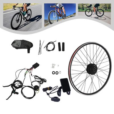ACROSSPART 28"/29"/700C E-Bike Umbausatz, Elektrofahrrad Umbausatz Vorderrad 36V 250W, Ebike Vorderrad Umbausatz Kit mit LCD Funktion, V-Bremse/Scheibenbremse, Bürstenloser Motor Fahrrad Umbausatz