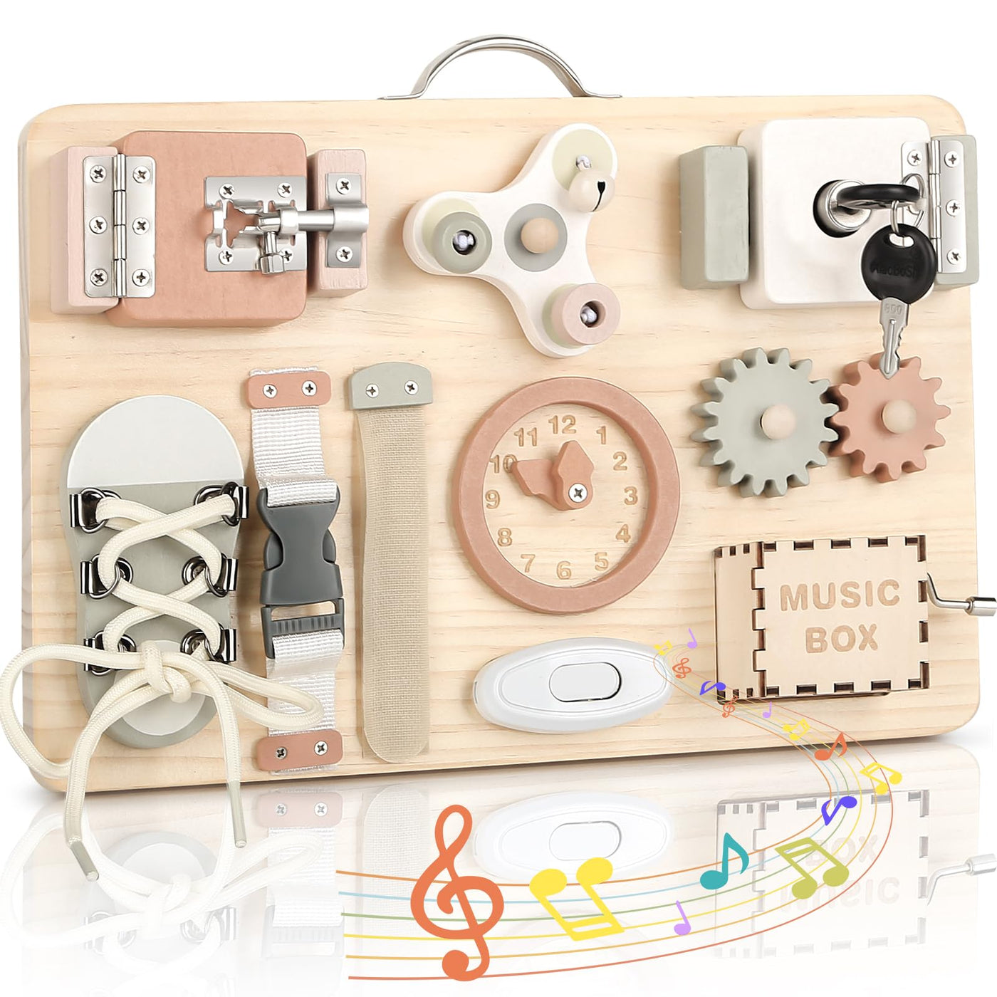 Joyreal Motorikbrett Montessori - Busy Board Activity Board Motorikboard Montessori Spielzeug Brett Motorikspielzeug Sensorik Board