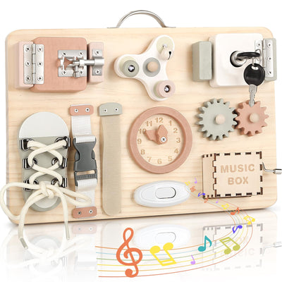 Joyreal Motorikbrett Montessori - Busy Board Activity Board Motorikboard Montessori Spielzeug Brett Motorikspielzeug Sensorik Board