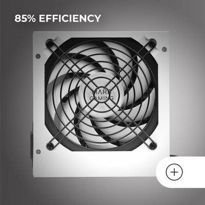 MARSGAMING MPIII750, PC ATX 750W Netzteil, 5 Jahre Garantie, 85% Wirkungsgrad, Digital APFC System, 120mm AI-RPM FDB Lüfter, DC-DC und SMD Technologien, Extralange Flachkabel, Weiß