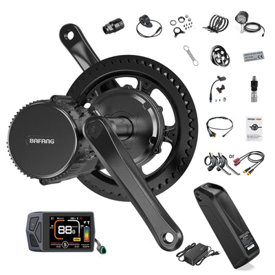 BAFANG Mittelmotor 250W 36V BBS01B CAN Version Elektrofahrrad Umbausatz mit EKD01 Mehrsprachig Ebike Display, für 68mm Tretlager Mountainbike, Rennrad, Pendlerfahrrad