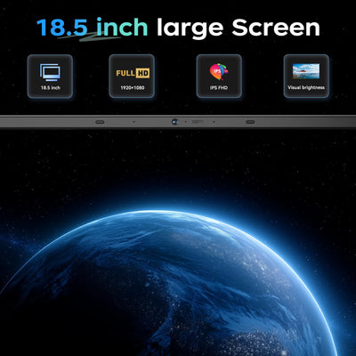 Tivique 18,5 Zoll Laptop,Twin Lake N150 (bis zu 3,6 GHz),8000mAh,16 GB DDR4 512 GB SSD bis zu 2 TB, 1920 x 1080 IPS Full HD Laptop, BT5.0, HDMI, Typ-C, 180° Öffnen und Schließen
