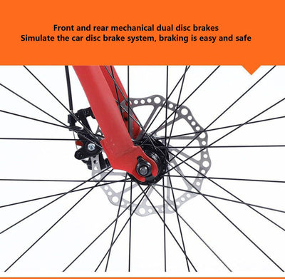 Wmmner Mountainbike 26 Zoll 27 Gänge Scheibenbremsen Carbonstahl Fahrrad Gebogener Lenker Unisex/a/24-Gang