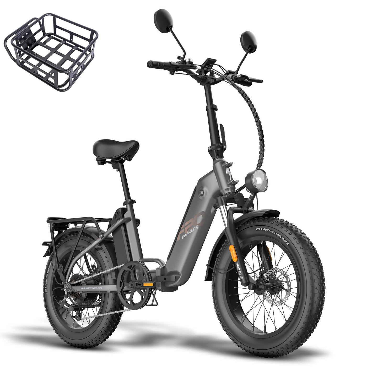 Fafrees FF20 Polar E Bike Damen Klappbar mit 10,4Ah/499,2Wh*2 Akkus bis 160KM, [ Offiziell ] Fatbike E-Bike Herren Elektrofahrrad 20", Klapprad, 65 N.m Ebike Mountainbike Elektro 150KG