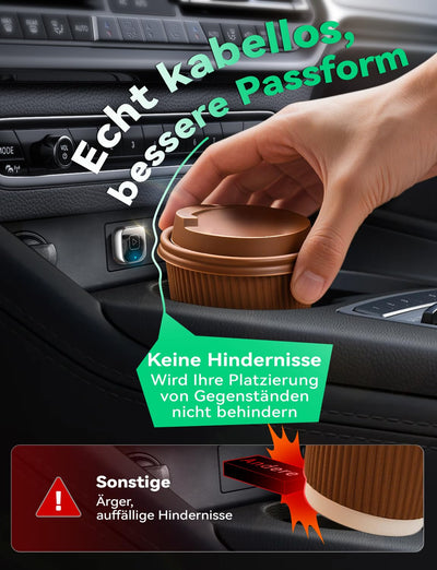 Mavlou Wireless Carplay & Android Auto Adapter, Metalldesign Mini & Stabiler 2-in-1-Dongle, Convert Wired CarPlay/Android Auto zu Wireless, für iOS 10+/Android 11+ & Autos ab 2016 (Schwarz)