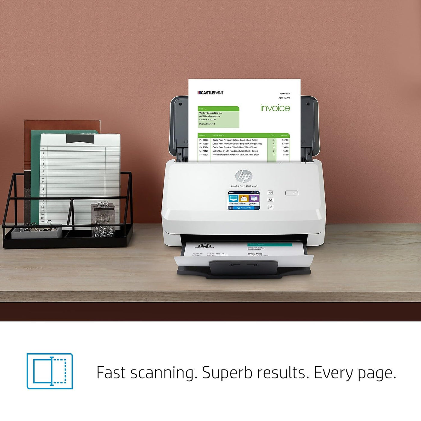 HP Scanjet Pro N4000 snw1 Sheet-Feed - Dokumentenscanner - Desktop-Gerät - USB 3.0, LAN, Wi-Fi(n)