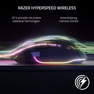 Razer Basilisk V3 Pro - Anpassbare kabellose Gaming-Maus HyperScroll Tilt Wheel (Focus Pro 30K Optischer Sensor, 13-Zonen Chroma-Beleuchtung, 10+1 Programmierbare Tasten) Schwarz