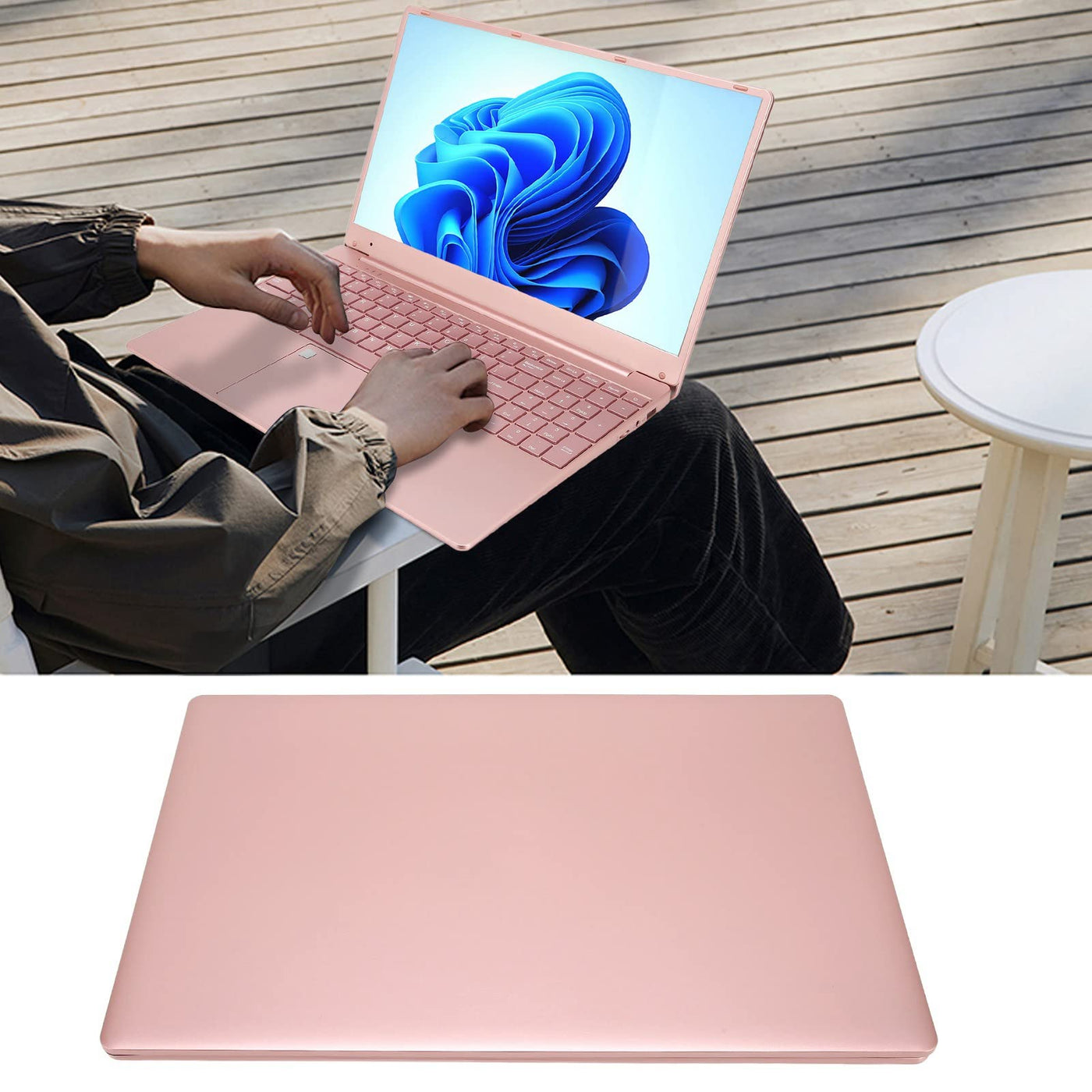 15,6-Zoll-Laptop, für10-Laptop, 2K-IPS-Display,Celeron N5095-Prozessor, 16 GB RAM, 1 TB SSD, Lange Akkulaufzeit, Leicht (16+1 TB EU-Stecker)